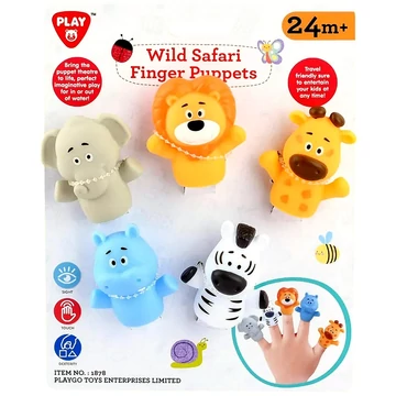 Playgo: Szafari állatok 5db-os ujjbáb szett
