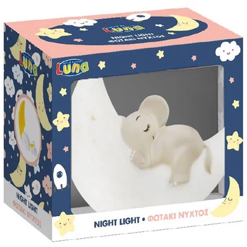 Luna: Alvó elefánt a holdon éjszakai lámpa