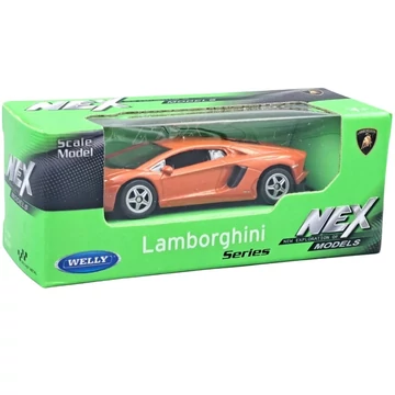 Welly: Lamborghini Aventador narancssárga fém kisautó modell 1/64