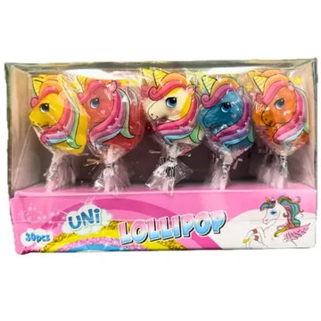 Figurás nyalóka unicorn vegyes ízben 30x15g