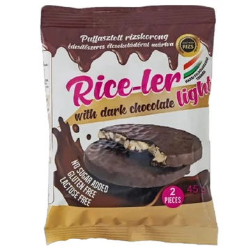 Rice-ler étcsokoládéba mártott gluténmentes rizskorong édesítőszerrel 45g