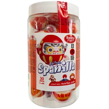 Spanilla szerencsebaba töltött gumicukor golyó gyümölcs ízű 30x10g