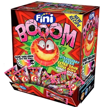 Fini Boom Eper Ízű Savanyú Keménycukor (200* 5g) 1000g