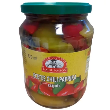 Hajdúsámson Chili paprika ecetes, csípős 680g/330g
