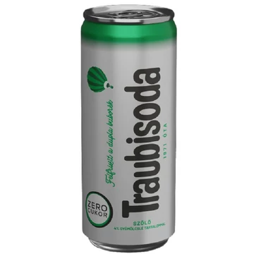 Traubisoda Zero 4% gyümölcslé tartalommal 0,33L - csak egyedi szállítással vagy személyes átvétellel