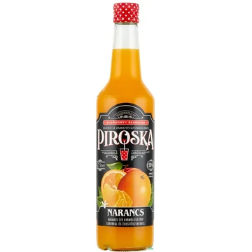 Piroska narancs ízű gyümölcsszörp cukorral és édesítőszerekkel 0,7 l