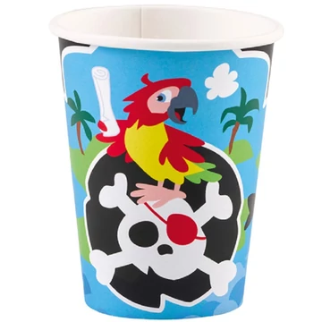 Kalózos party papírpohár 8db-os kiszerelésben