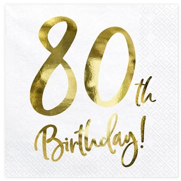 80. évszámos party szalvéta 33x33cm 