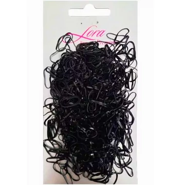 Lora vékony fekete szilikon hajgumi 500db-os kiszerelésben 80117