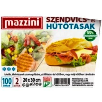 Mazzini szendvics - és hűtőtasak 2L 20x30cm 100db-os kiszerelésben