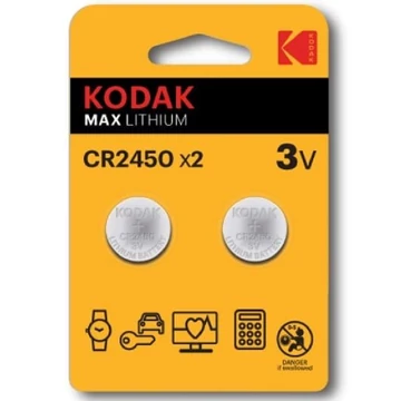 Kodak ultra lithium gombelem CR2450 2db-os kiszerelésben