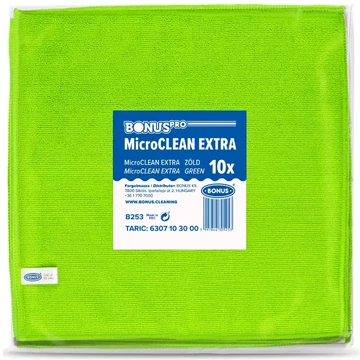 Bonus pro zöld színű microclean extra kendő 40x40 CM 10 DB-os