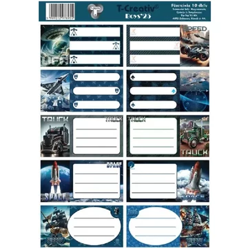 T-Creativ "Boys 25" füzetcímke 10 DB-os 1 íves