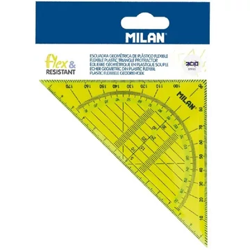 Milan 14CM-es flexibilis sárga háromszög vonalzó acid 354G816