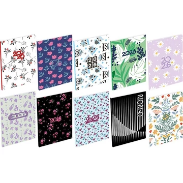 T-calendar álló mintás zsebnaptár többféle mintával A/7 2026