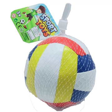 Csörgős focimintás műbőr soft labda 12cm BB8153