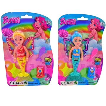 Játék sellő baba kiegészítőkkel többféle színben 82869