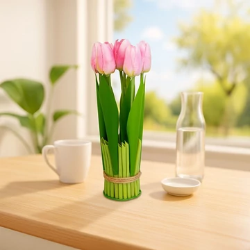 Rózsaszín tulipán művirág 26x6,5cm 11897C