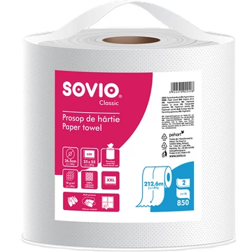 Sovio ipari papírtörlő 1tekercs 2rétegű 850lap 212,5M