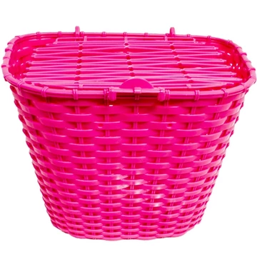 Fedeles kerékpárkosár előre pink színben 36x29x25cm 41800019PK