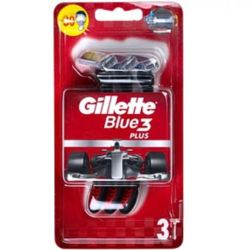 Gilette blue eldobható férfi borotva 3db-os kiszerelésben piros színben