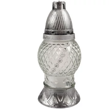 Gömb alakú kegyeleti mécses dísszel 19cm LZ-163