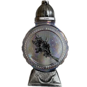 Kerek, virágos kegyeleti mécses 33cm LZ-440