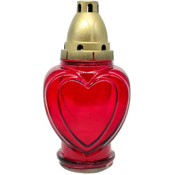 Szív formájú kegyeleti mécses kétféle színben 21,7cm Z-92