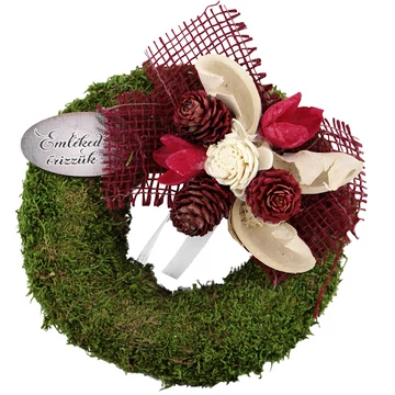 Mohakoszorú feliratos táblával 15cm KOS-10