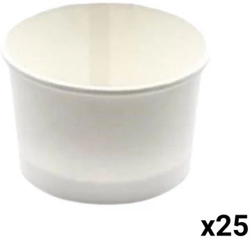 Fagyis papírpohár, tégely fehér színben 130ml 25db-os kiszerelésben 107534