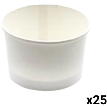 Fagyis papírpohár, tégely fehér színben 245ml 25db-os kiszerelésben 107353