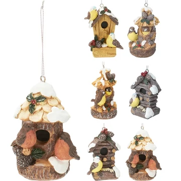 Őszi dekoráció madaras házikó többféle változatban 9cm AAA998560