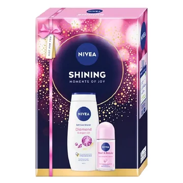 Nivea Shining moments of joy ajándékcsomag tusfürdő, golyós deo