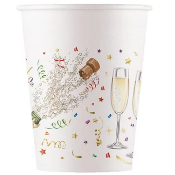 Újévi papírpohár 2db 8db-os kiszerelésben