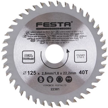 Festa Fűrésztárcsa fához 125 x 22,2 x 1,8 mm / 40T - 22301F