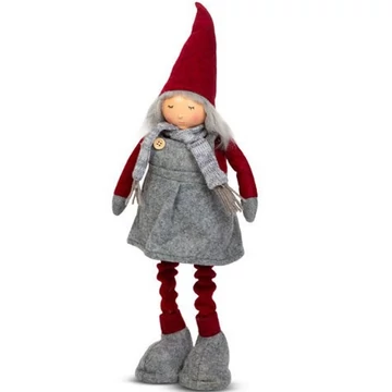 Karácsonyi textil manó figura - 60 cm Lány - 58367B