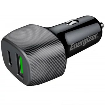 Energizer Autós gyorstöltő 38w qc3,0 1x usb C 1x usb A - ED38BK