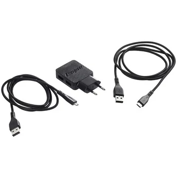 Energizer fali töltő 2x usb 2,4A usb C Microusb kábel fekete - EAC2BEULCMM