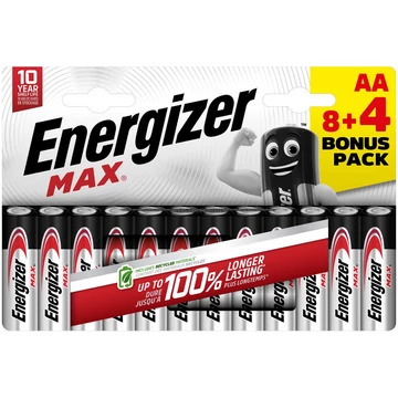 Energizer Max alkáli ceruza elem AA B8+4 - EMAAB8+4N