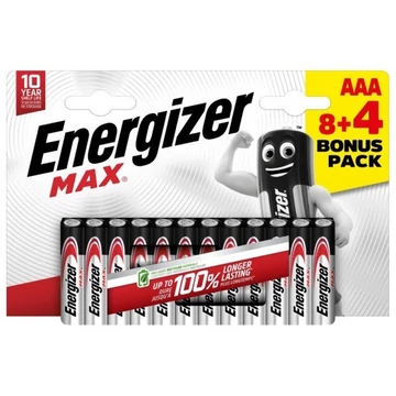 Energizer Max alkáli elem AAA B8+4 - EMAAAB8+4