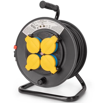 Entac kábeldobos IP44 hosszabító 4 foglalat 25m 1,5mm2 - ESCR44G4-25