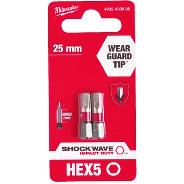Milwaukee Shockwave bit Hex5 25mm-2db bitfej - 4932430896