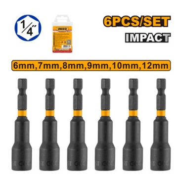 Ingco Csavarbehajtó készlet 6 részes 6-12 mm mágneses - AMN65061