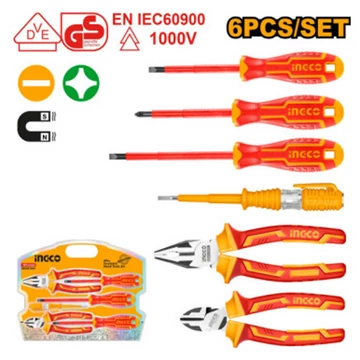 Ingco Szigetelt szerszám készlet 6 részes 1000 V-ig szigetelt - HKIST3061