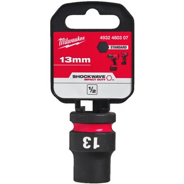 Milwaukee 1/2' Dugókulcsbetét hatlapú, gépi, rövid 13 mm - 1 db - 4932480307