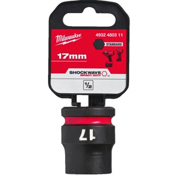 Milwaukee 1/2' Dugókulcsbetét hatlapú, gépi, rövid 17 mm - 1 db - 4932480311