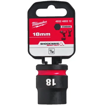 Milwaukee 1/2' Dugókulcsbetét hatlapú, gépi, rövid 18 mm - 1 db - 4932480312