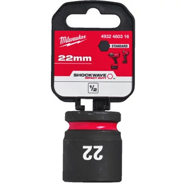 Milwaukee 1/2' Dugókulcsbetét hatlapú, gépi, rövid 22 mm - 1 db - 4932480316