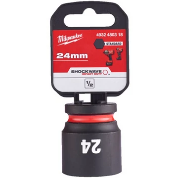 Milwaukee 1/2' Dugókulcsbetét hatlapú, gépi, rövid 24 mm - 1 db - 4932480318