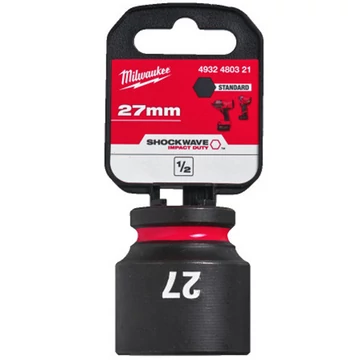 Milwaukee 1/2' Dugókulcsbetét hatlapú, gépi, rövid 27 mm - 1 db - 4932480321